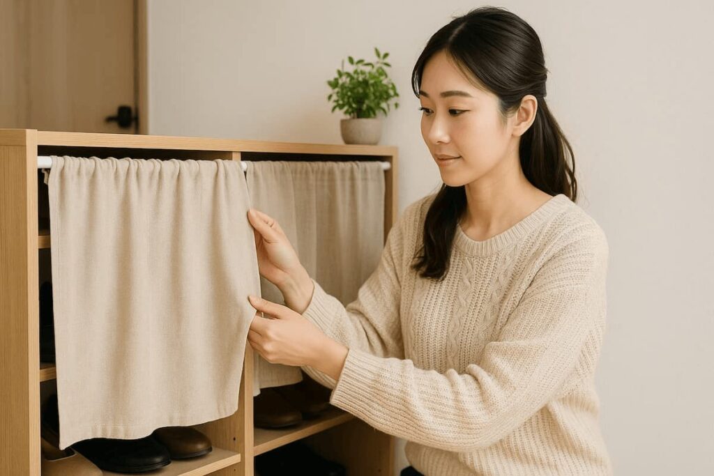 下駄箱の目隠しカーテンの選び方