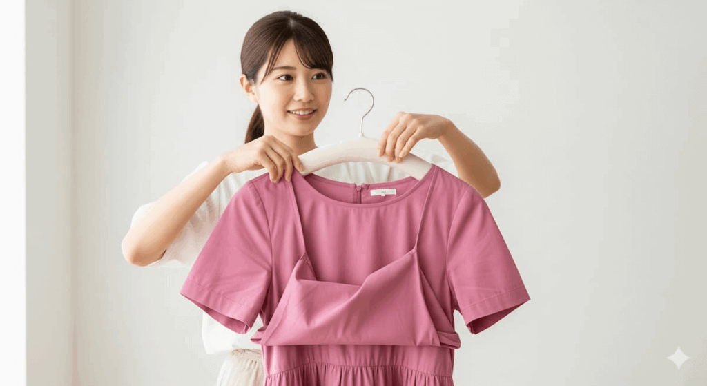 半袖ワンピースのハンガーのかけ方の注意点