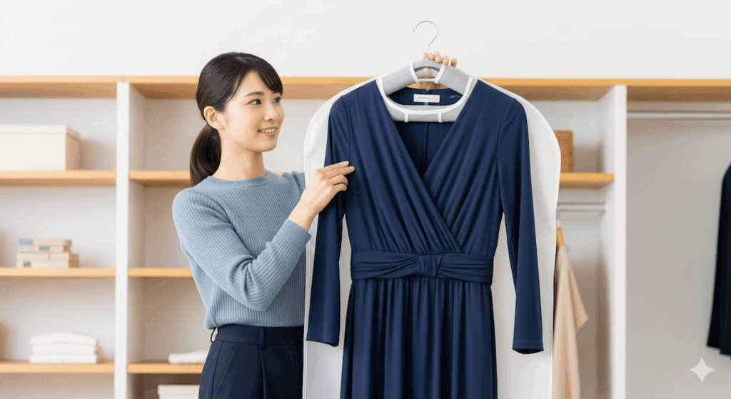 丈の長い服に役立つコートハンガーのかけ方